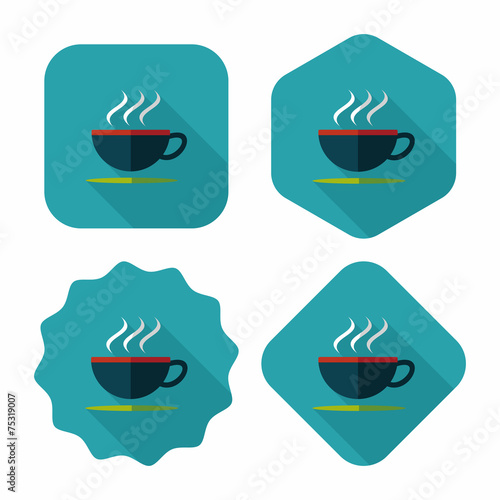 coffee flat icon with long shadow © eatcute