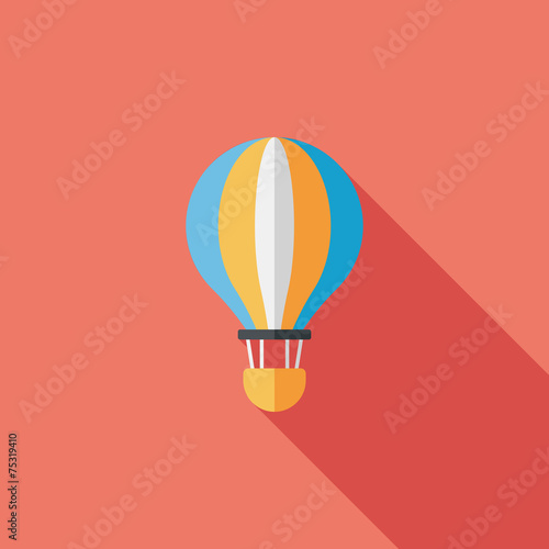 Transportation hot air ballon flat icon with long shadow,eps10