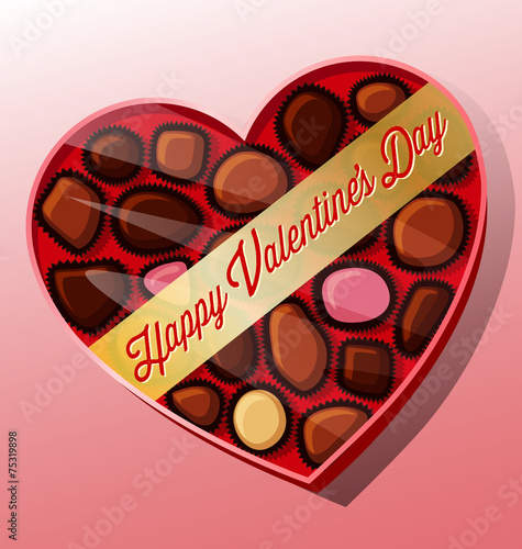 vector valentine's day candy heart shaped box