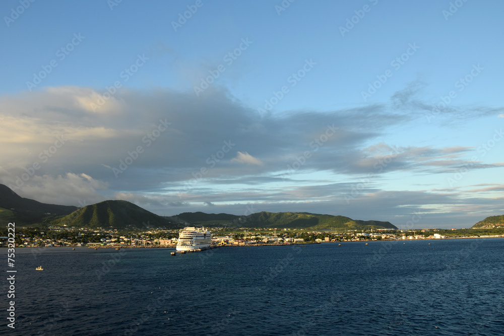 St Kitts coasline in the Caribbean