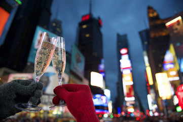 Happy New Year Toast Times Square New York