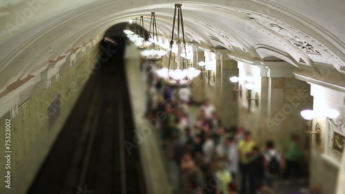 Daily life Moscow metro passengers