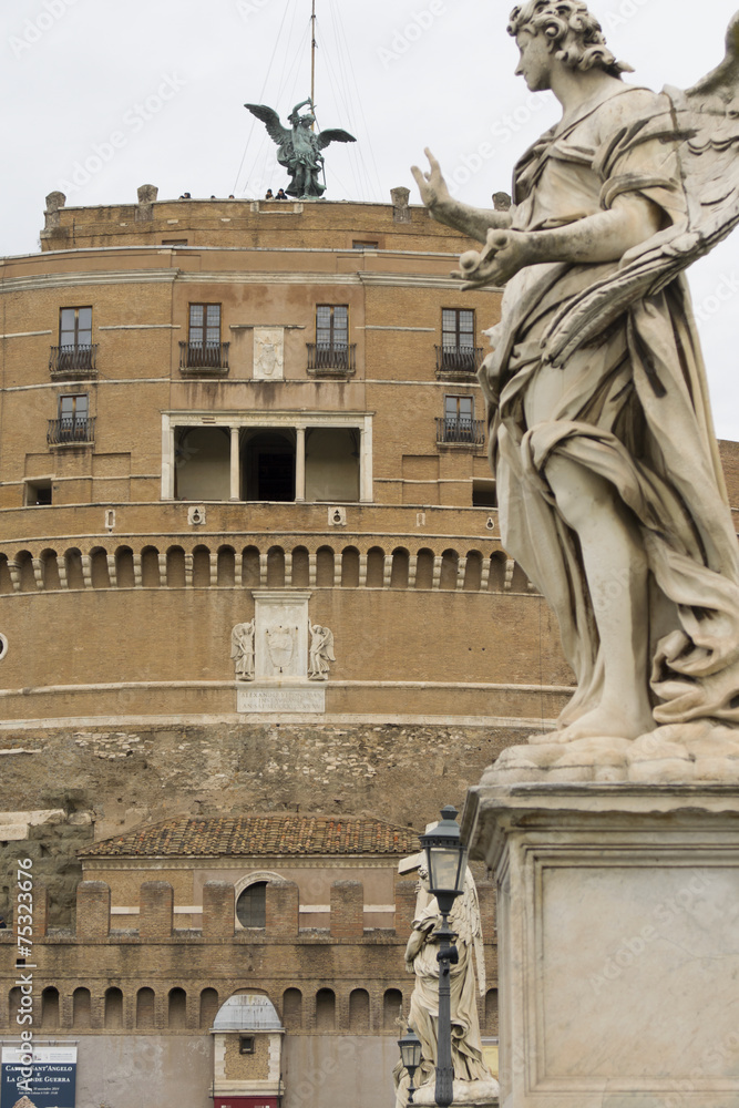 Detail of Castle St Angel in Rome