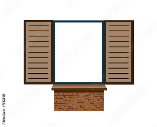 illustration open  windows classic isolate