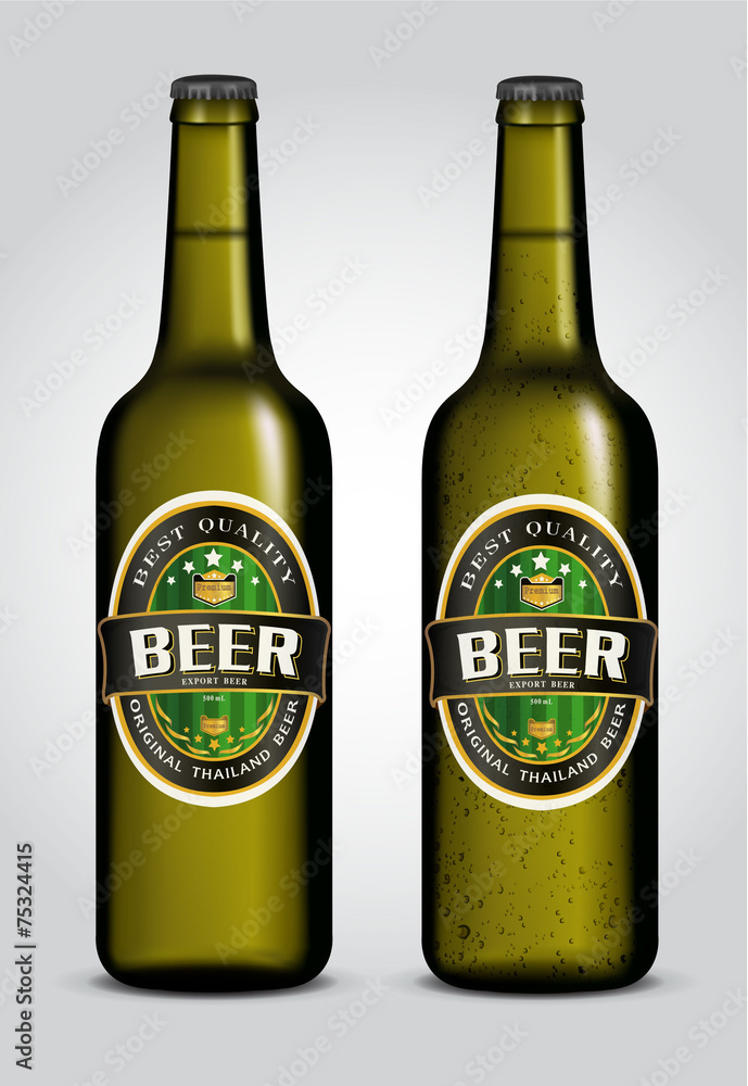 illustration of beer bottle with label illustration of beer bottle with label