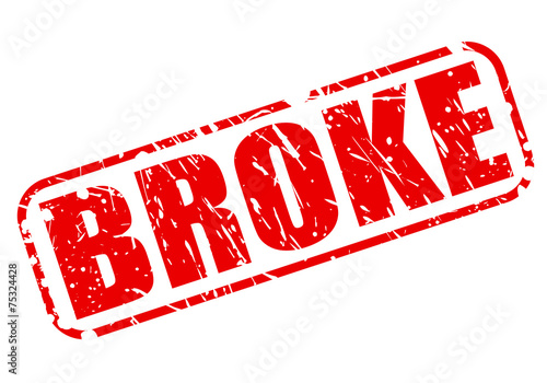 Broke red stamp text