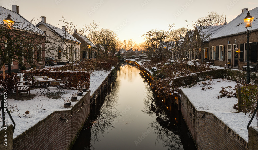 Dutch village in winter