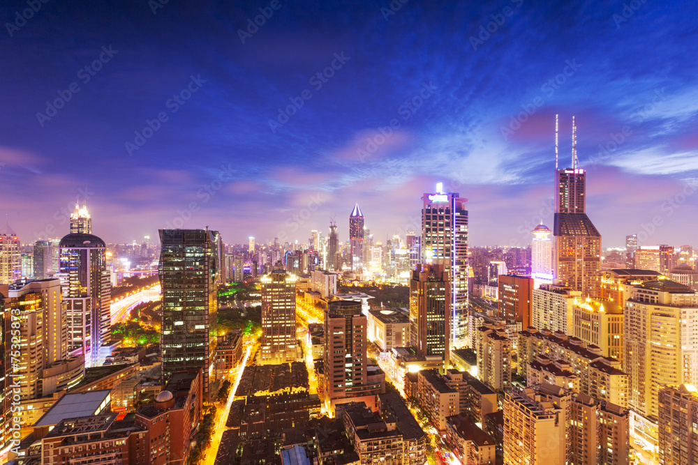 Obraz premium modern city skyline,traffic and cityscape in Shangha,China