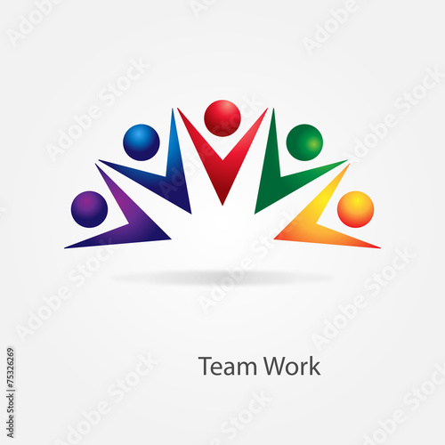 Abstract colorful community people icons. Team work idea.