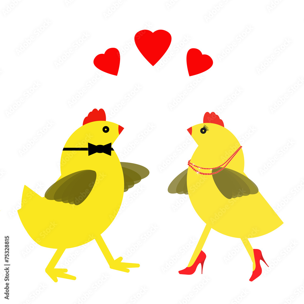 Spring chicken in love - heels, hearts and Valentine