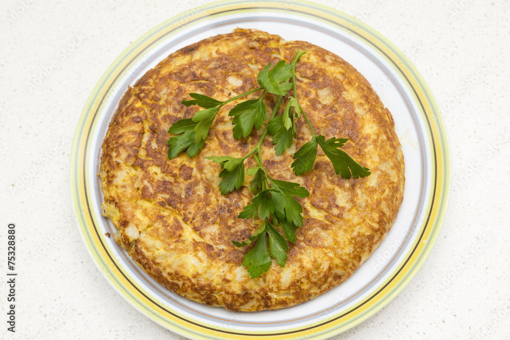 Spanish omelette with parsley Spanish omelette with parsley