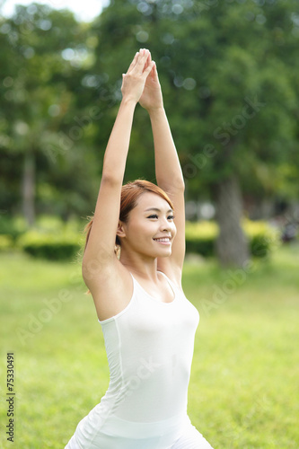 Young sport girl do yoga