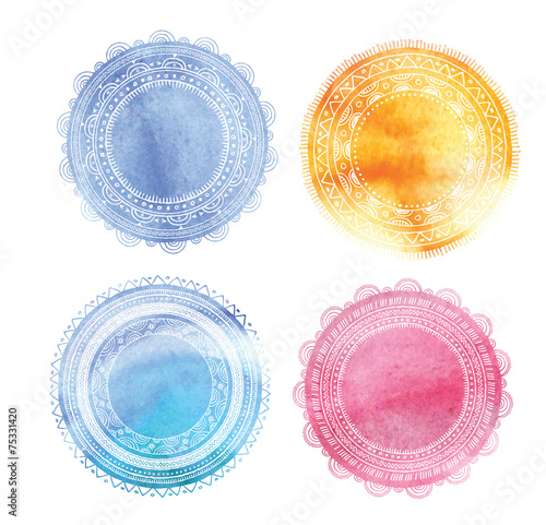 Bohemian Mandala and Yoga background with round ornament pattern