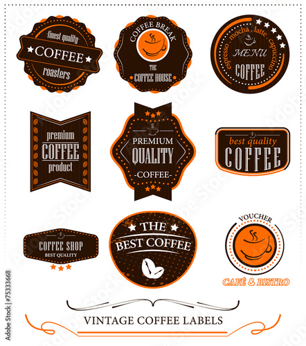 Vintage coffee labels