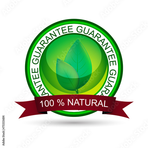 Natural product vector icon, label or badge