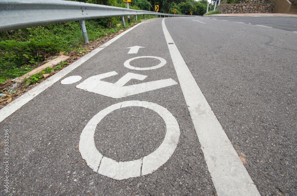 Obraz premium Bicycle route sign