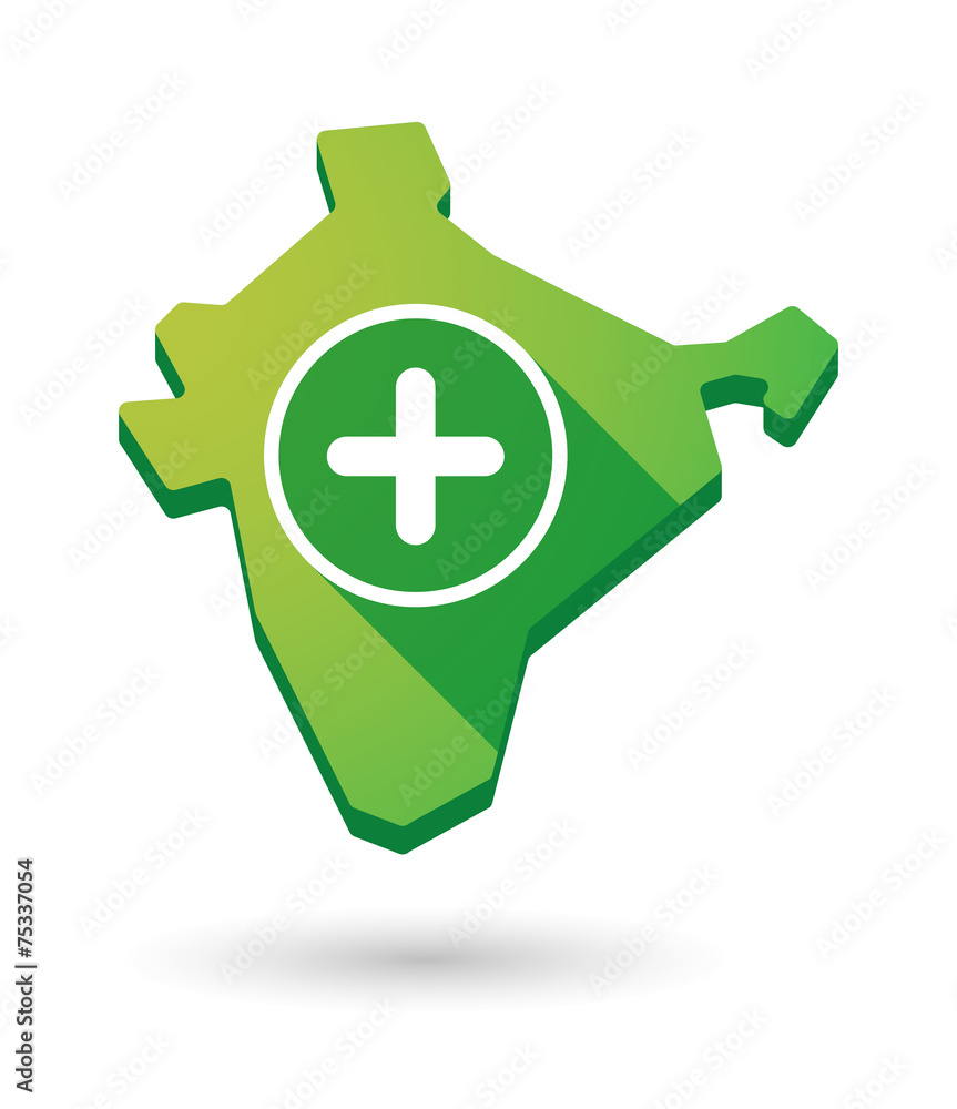 India map icon with a sum sign India map icon with a sum sign