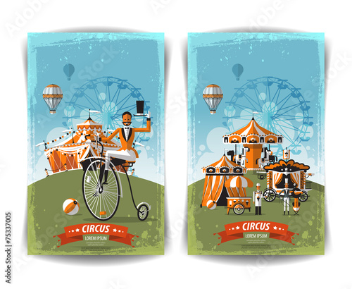 vintage circus poster, template, flyer, banner
