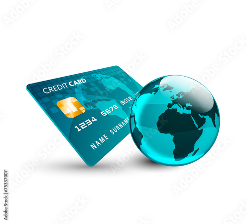 carta di credito, mondo, pianeta, internazionale