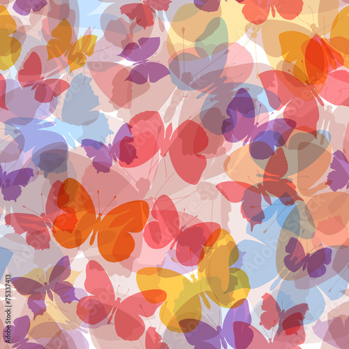 colored seamless pattern butterfly