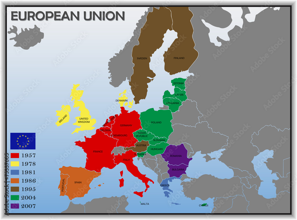 Naklejka premium Map of European Union