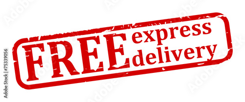Longitudinal stamp with the word Free express delivery
