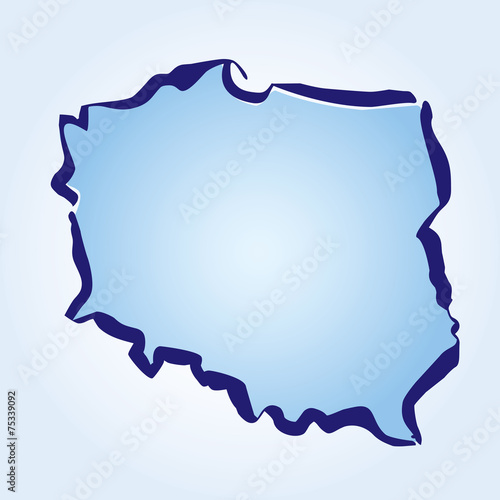 Vector drawing map of Poland