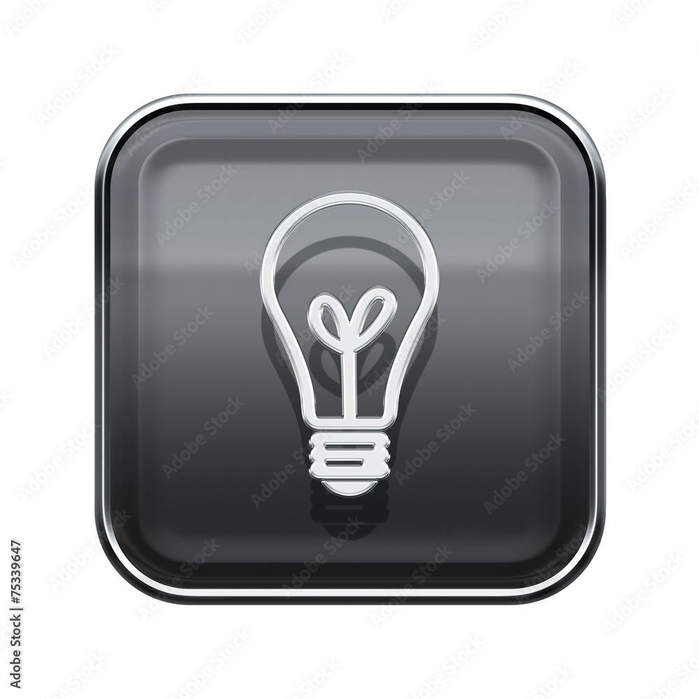 lightbulb icon glossy grey, isolated on white background lightbulb icon glossy grey, isolated on white background