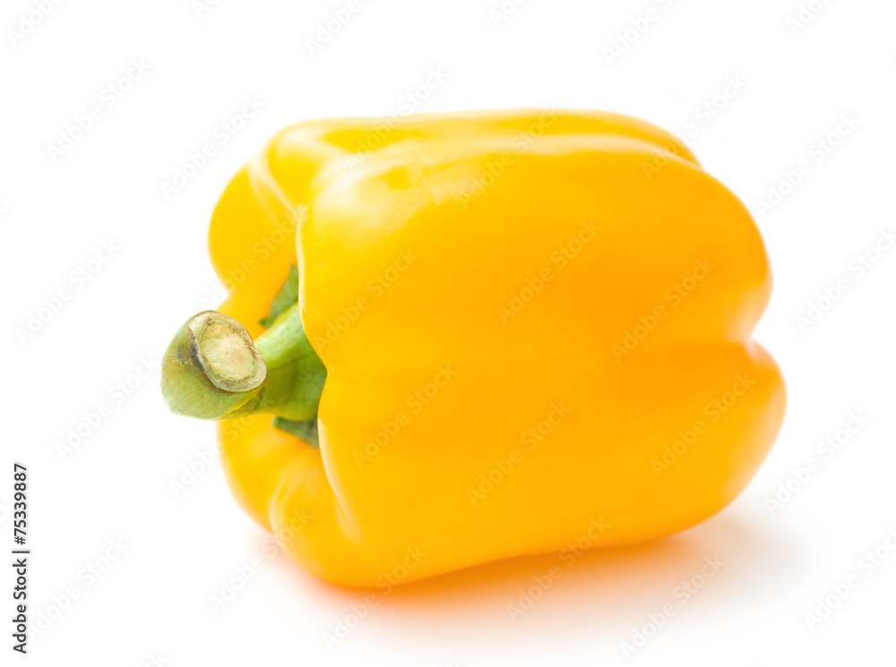 yellow bell pepper on a white background yellow bell pepper on a white background