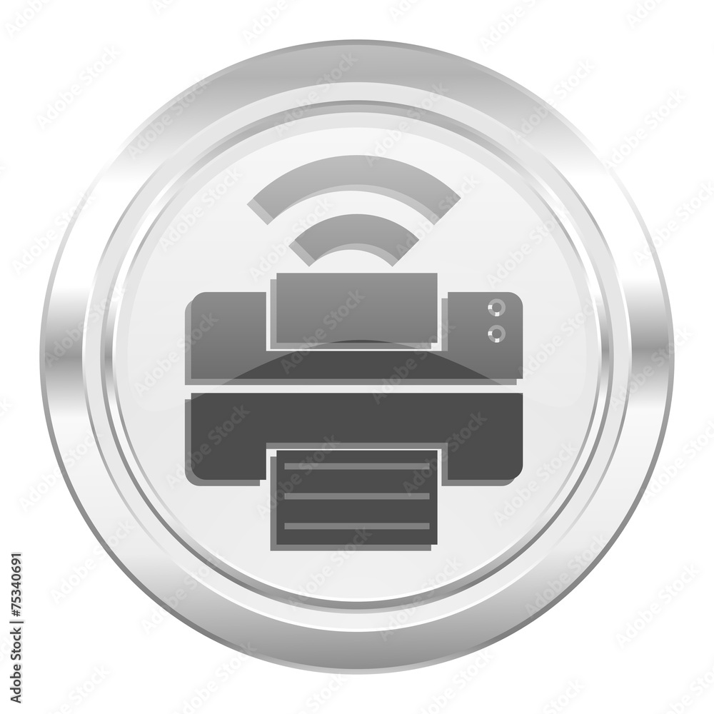 printer metallic icon wireless print sign printer metallic icon wireless print sign