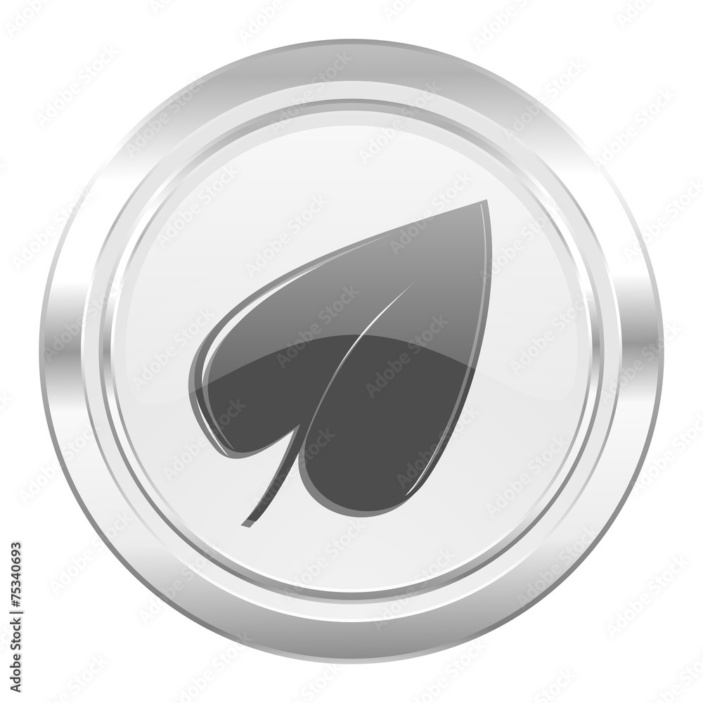 nature metallic icon leaf symbol nature metallic icon leaf symbol
