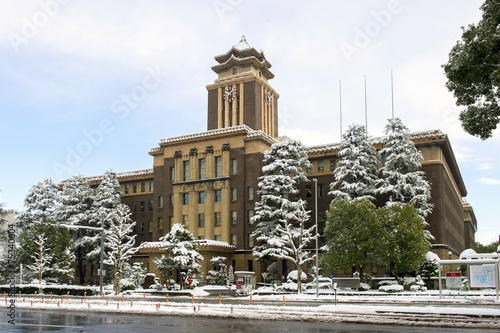 積雪の名古屋市役所