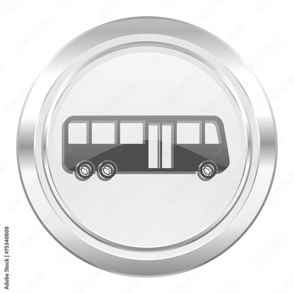 bus metallic icon public transport sign bus metallic icon public transport sign