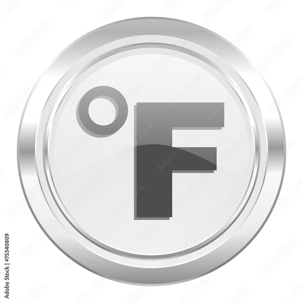 fahrenheit metallic icon temperature unit sign fahrenheit metallic icon temperature unit sign