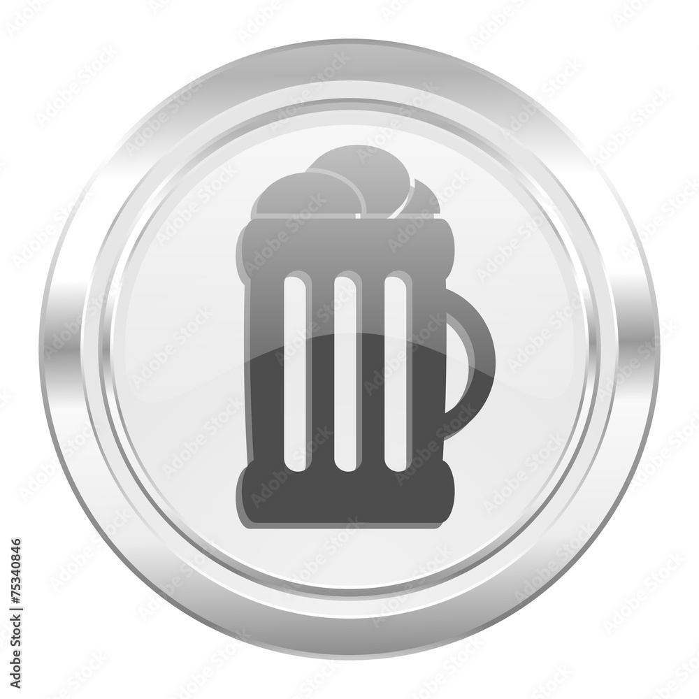 beer metallic icon mug sign beer metallic icon mug sign