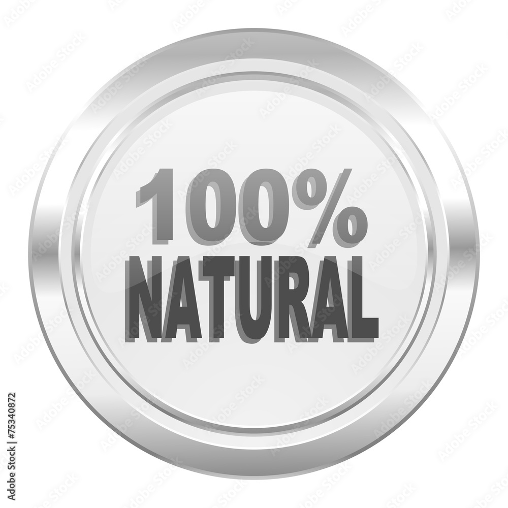 natural metallic icon 100 percent natural sign natural metallic icon 100 percent natural sign