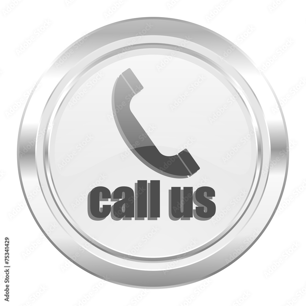call us metallic icon phone sign call us metallic icon phone sign