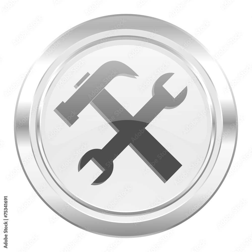 tools metallic icon service sign tools metallic icon service sign