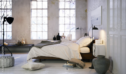 Bett in altem Altbau Loft - Bed in loft apartment