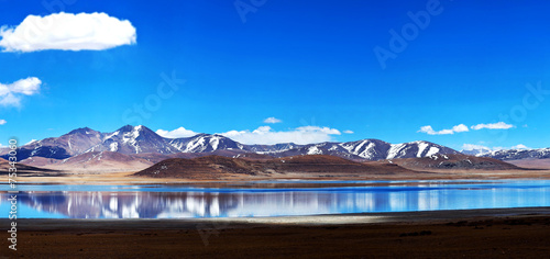 Panorama of Peiku Tso lake, Tibet photo