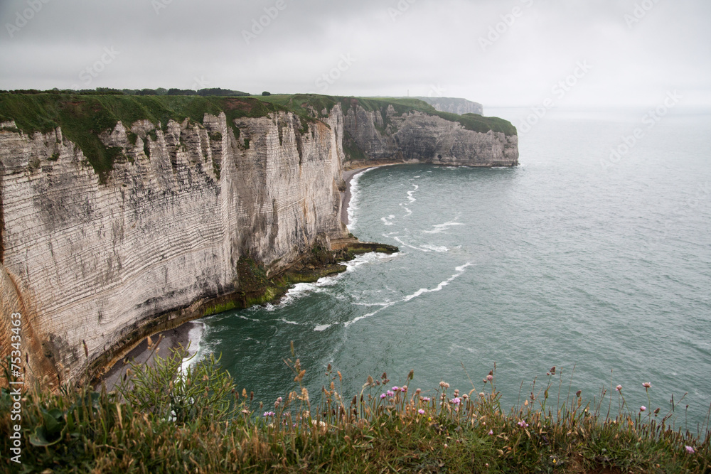 Etretat Normandy cliff rocks at la manche France England