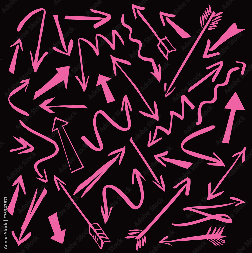 set of yellow vector arrows