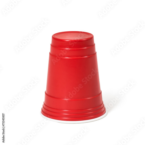 Original red cup. Isolated on white background. 