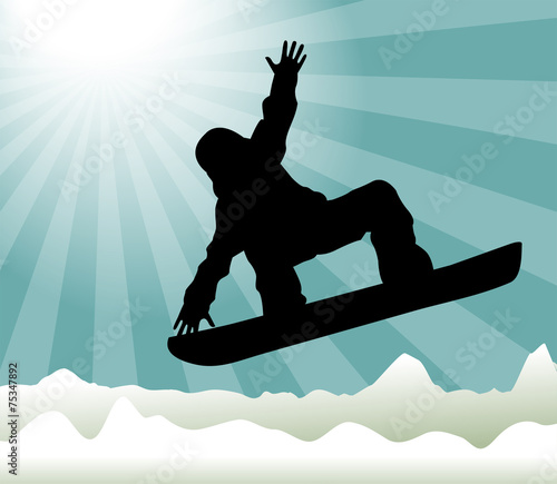 silhouette di snowboarder
