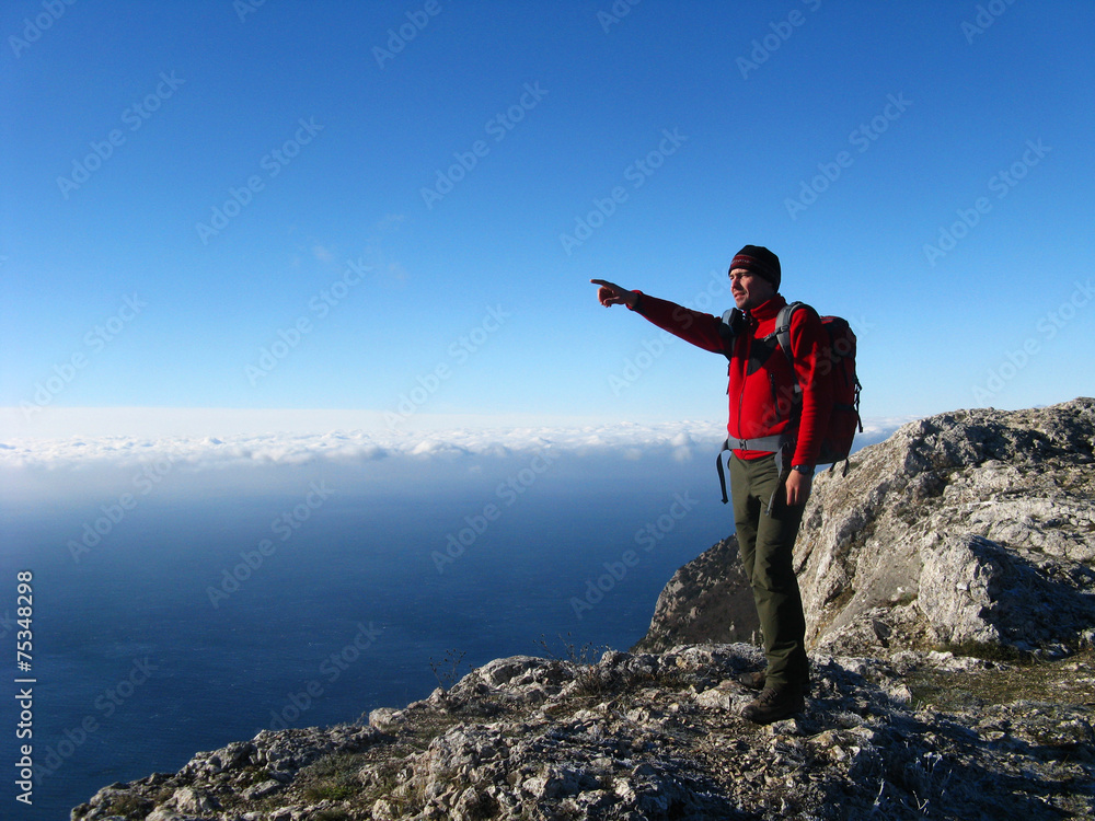 Autumn hiking in the mountains.