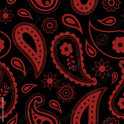 Seamless Paisley background. Hand Drawn vector pattern.