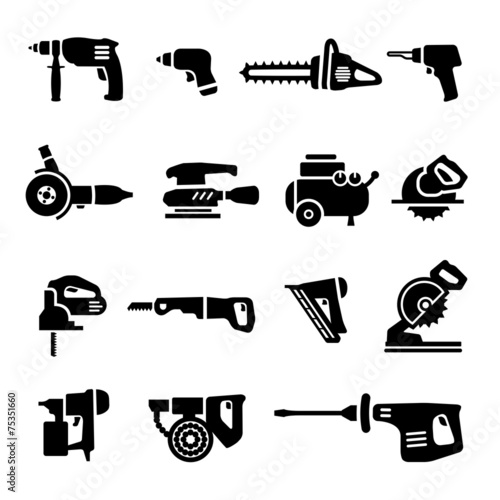 Obraz w ramie Power tools icons set