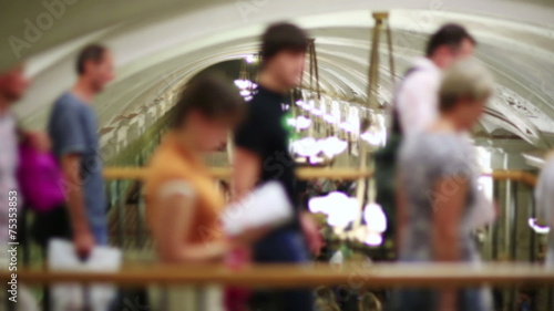 Daily life Moscow metro passengers