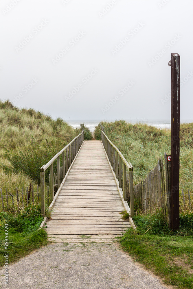 Obraz premium Wooden access pathway to the beach