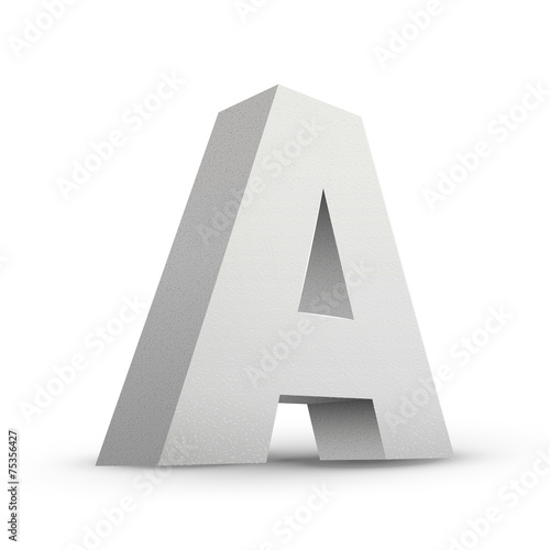 white letter A